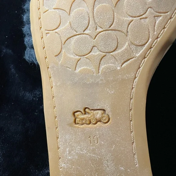 Coach Women's Black and Gold Slide Sandals - Picture 5 of 5